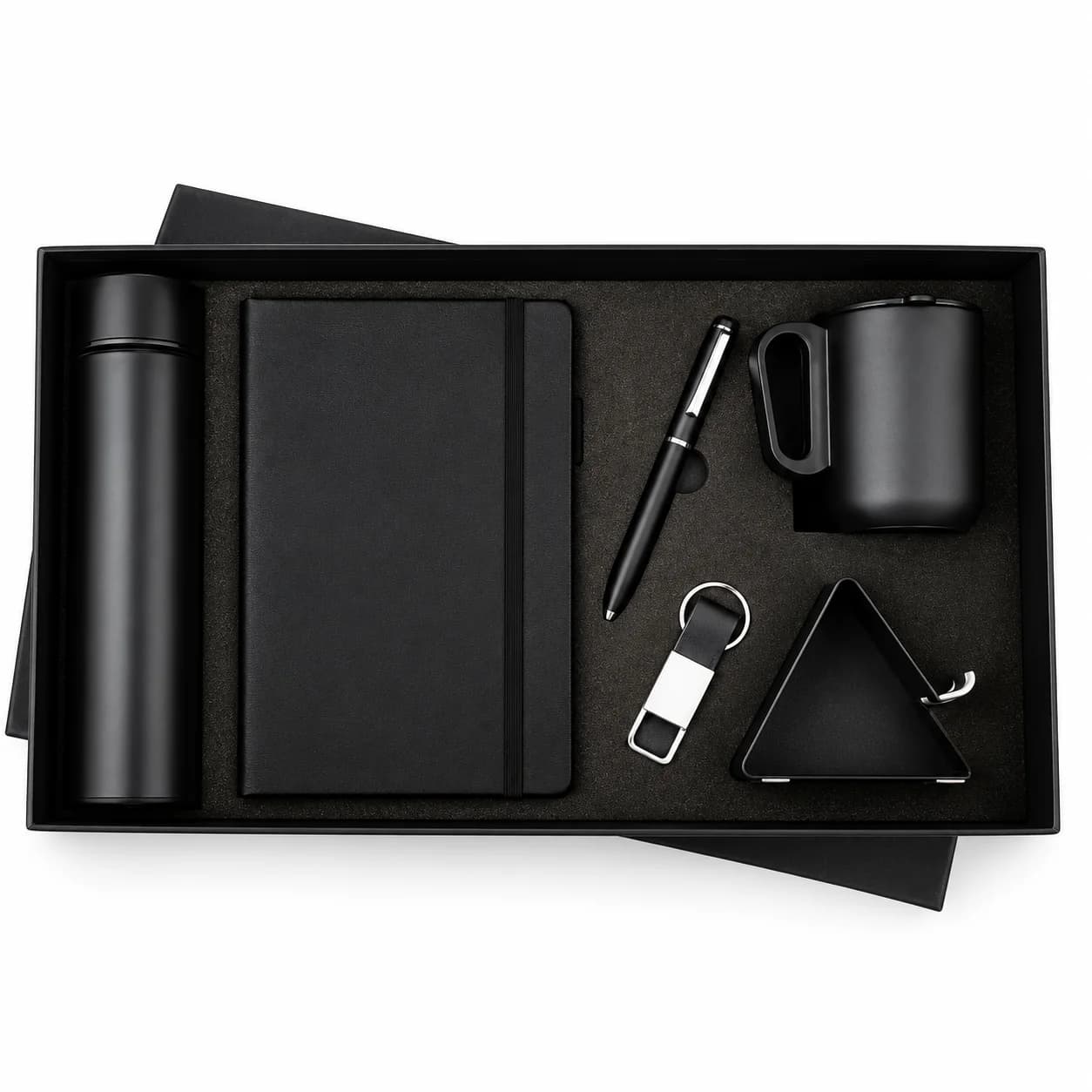 Premium 6-in-1 Corporate Gift Set with Mobile Stand, Diary, Pen, Mug, Keychain & Temperature Bottle view 1