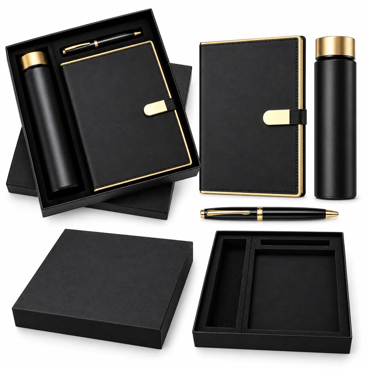 Premium Executive Gift Set – A5 Diary with Metal Pen & Stainless Steel Bottle view 2