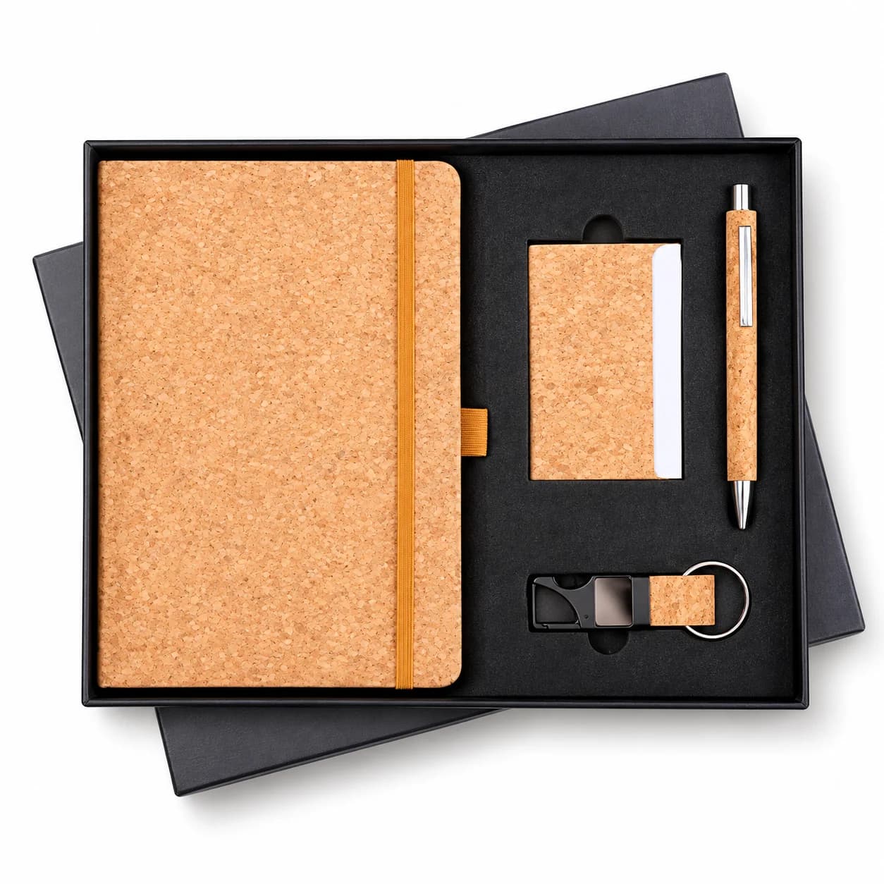 Cork Diary Gift Set with Card Holder, Keychain & Pen – Eco-Friendly Corporate Gift Set view 1
