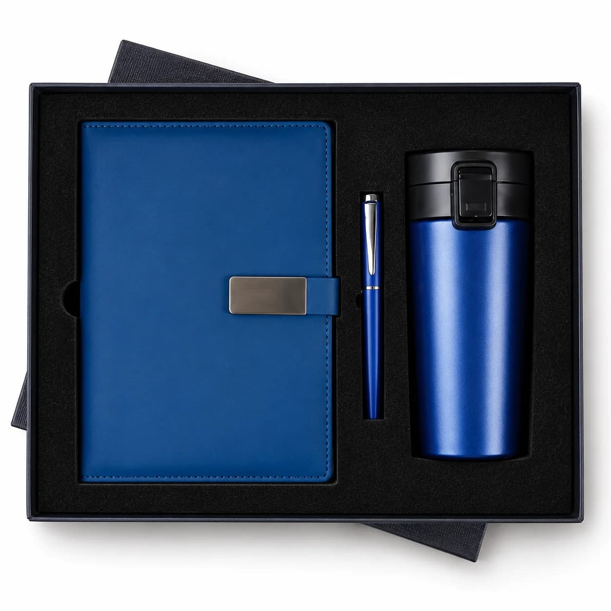 Premium Blue Diary, Pen & Travel Mug Gift Set | Elegant Corporate Gift Set for Office & Professionals view 1