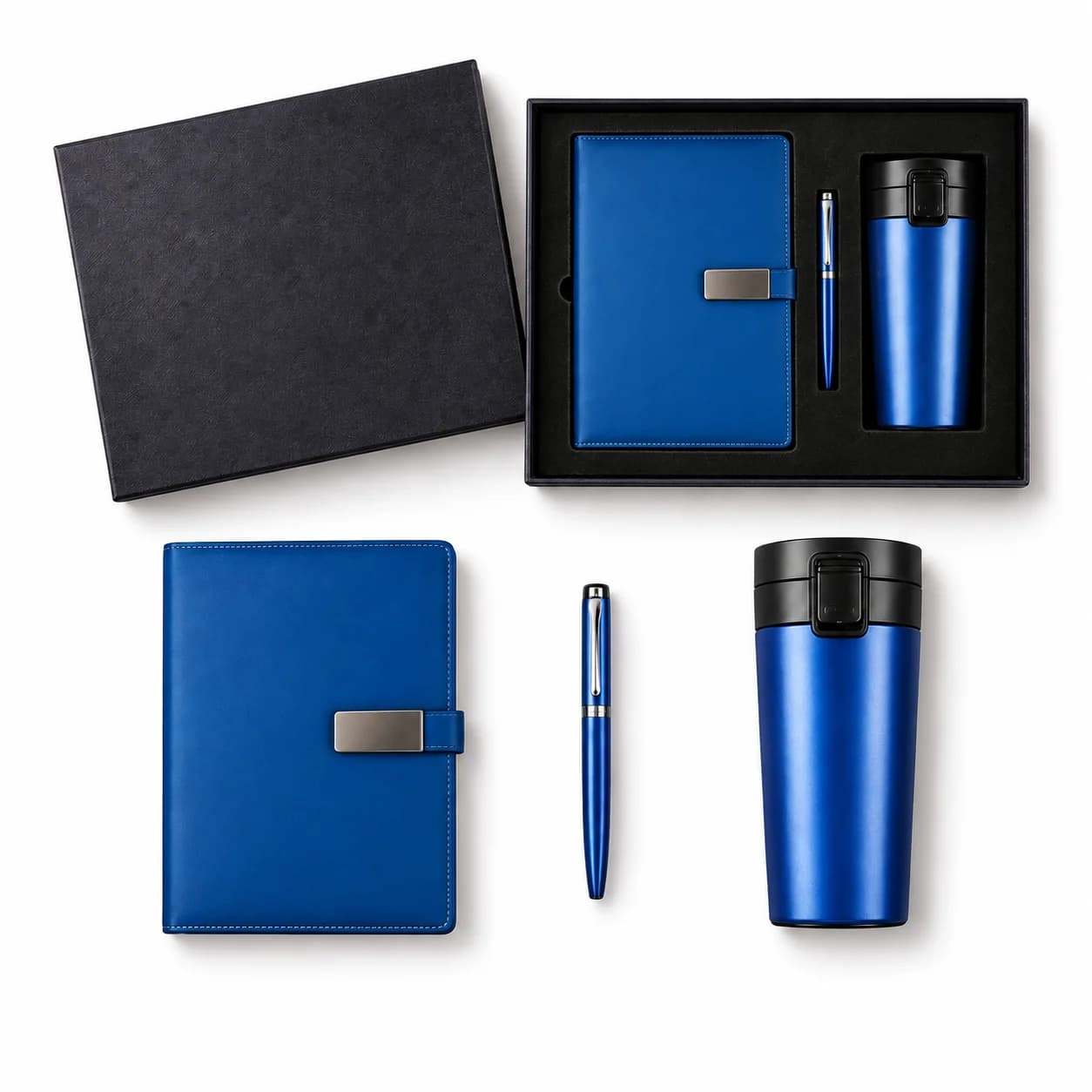 Premium Blue Diary, Pen & Travel Mug Gift Set | Elegant Corporate Gift Set for Office & Professionals view 2