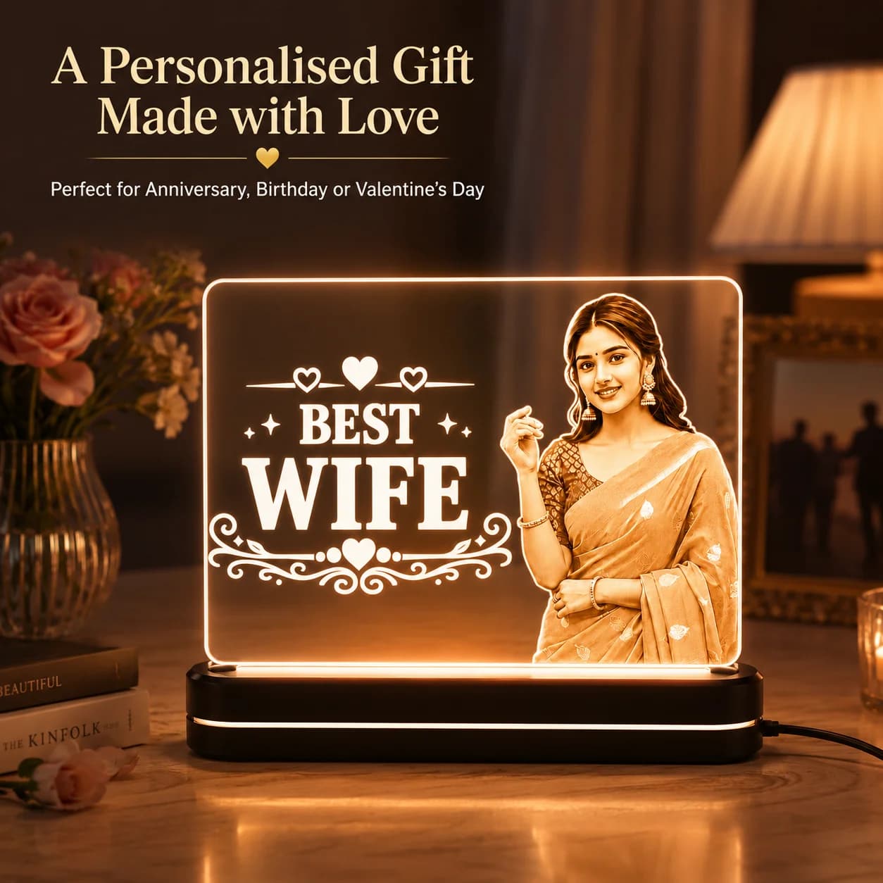 Personalized Best Mom & Dad Acrylic LED Night Lamp