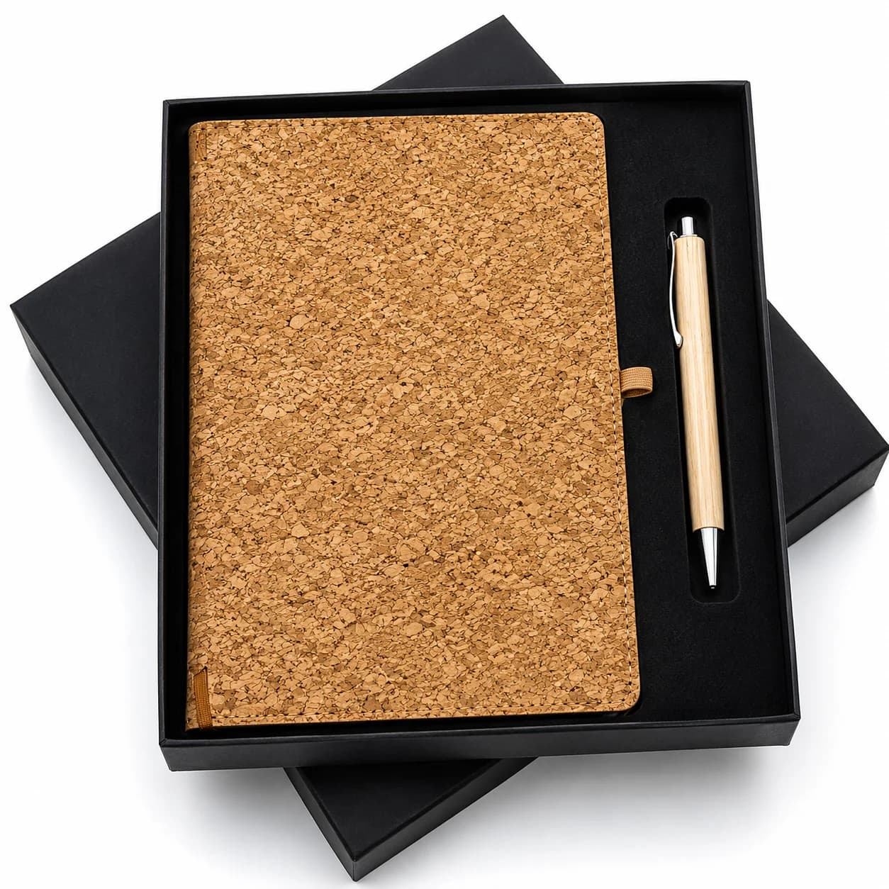 Premium Cork Notebook & Wooden Pen Gift Set | Eco-Friendly Corporate Gift Box