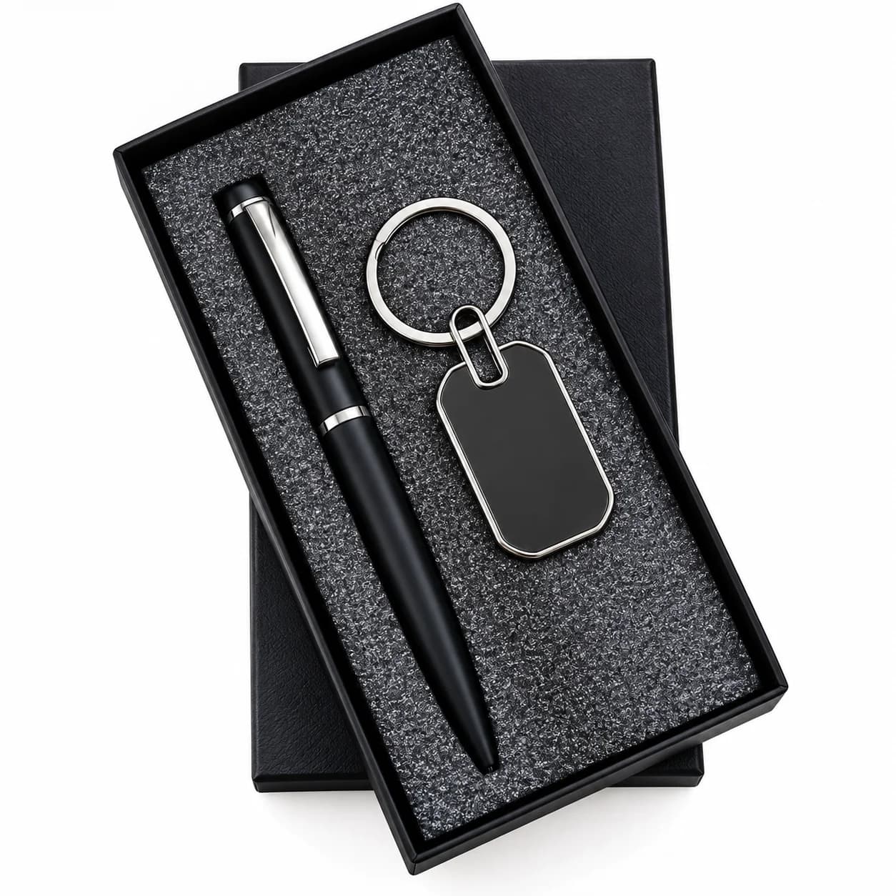 Premium Black Pen & Keychain Gift Set | Elegant Executive Corporate Gift Box