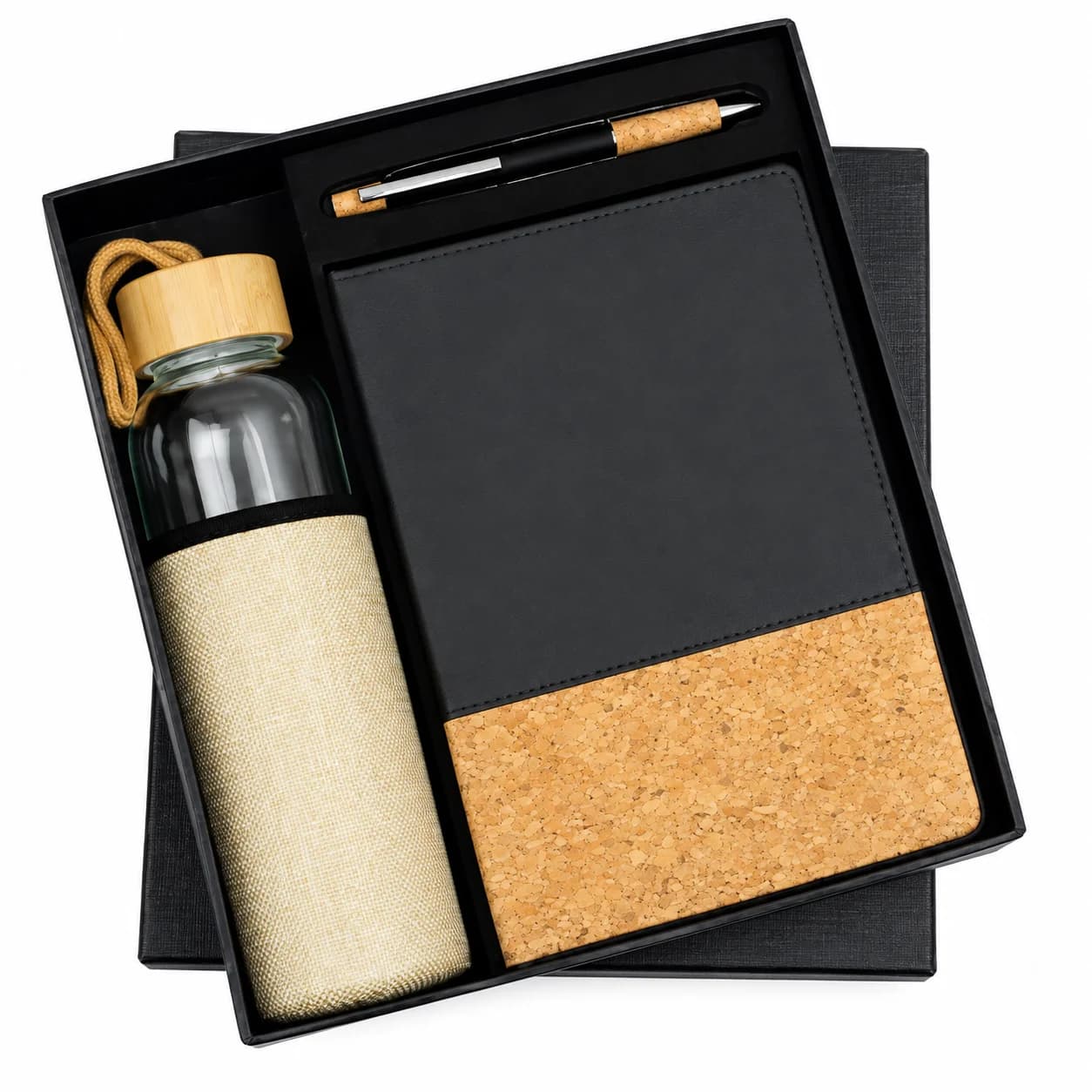 Premium Diary, Pen & Glass Bottle Gift Set – Elegant Corporate Gift Combo