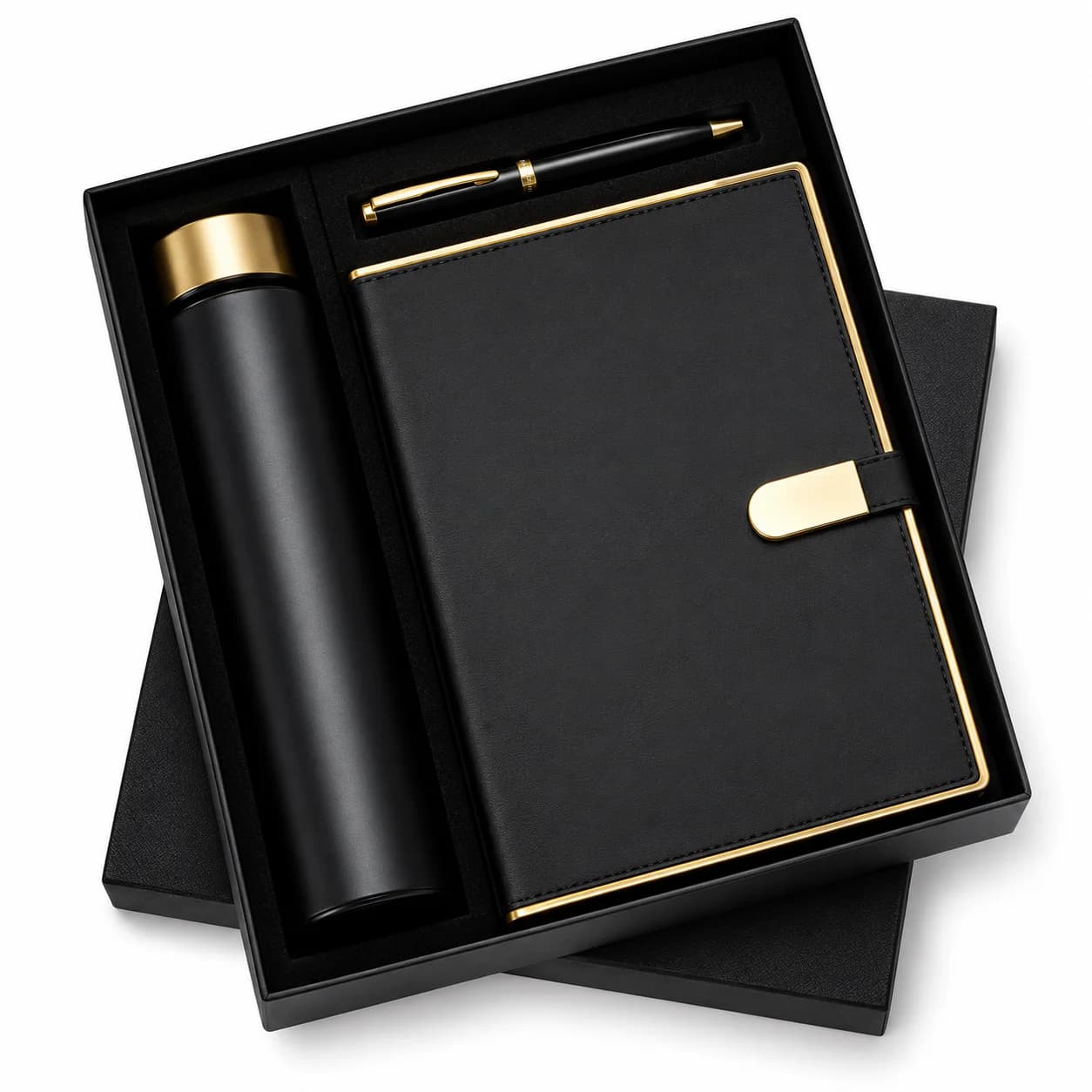 Premium Executive Gift Set – A5 Diary with Metal Pen & Stainless Steel Bottle