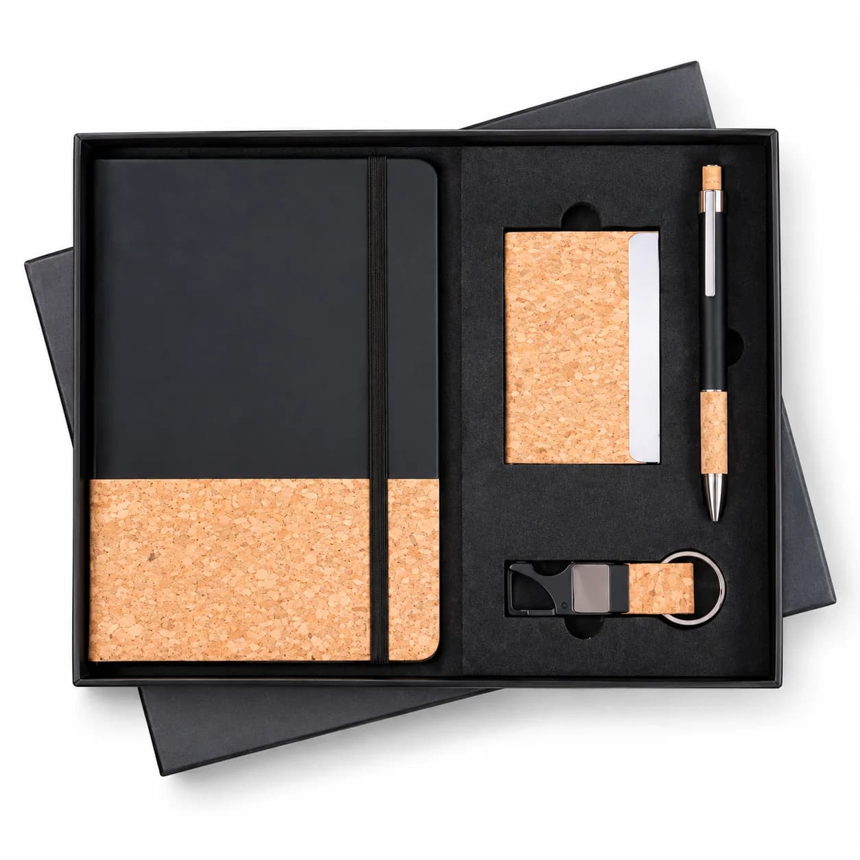 Premium Cork Diary Gift Set with Card Holder, Keychain & Pen – Eco-Friendly Corporate Gift Set