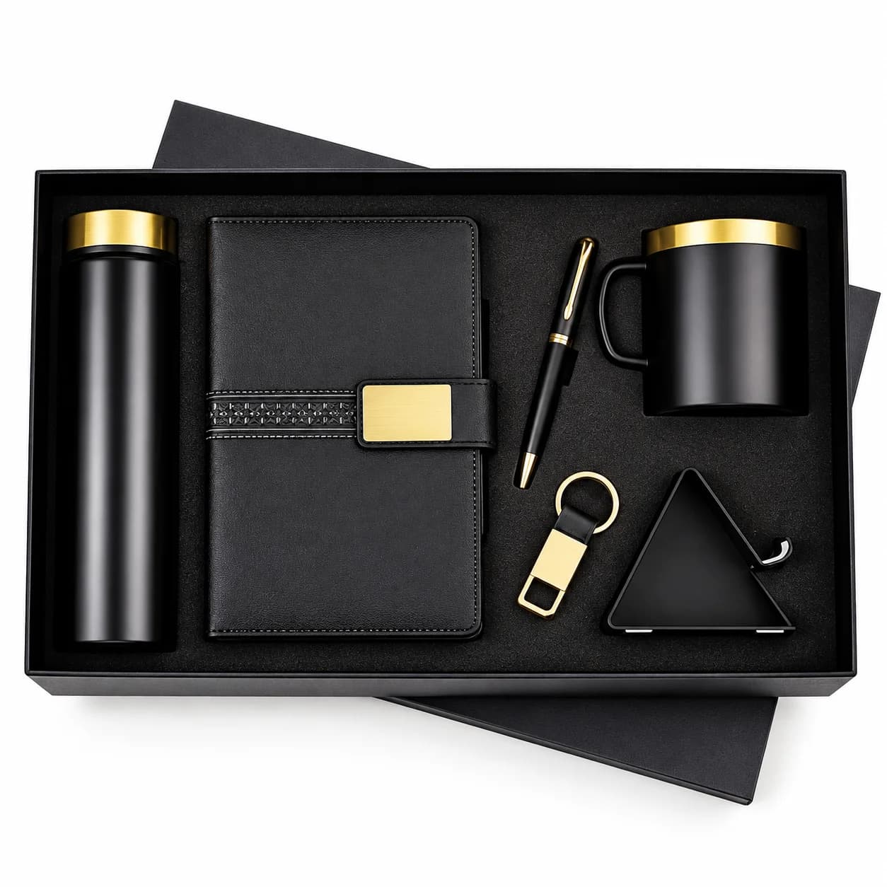 Premium 6-in-1 Executive Gift Set with Diary, Pen, Mug, Keychain, Mobile Stand & Temperature Bottle